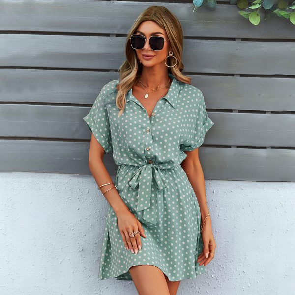 2021 vestidos por atacado senhora do escritório boho ponto padrão roupas femininas preto viscose arco-nó outfits solto macio casual vestido - Imagem 5