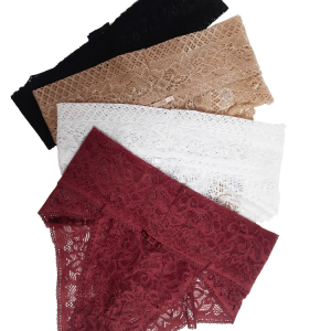 5 Calcinha de Renda Cós Médio Cintura Sem Elástico Machucar Sexy Tanga Tanguinha Luxo modelo Umbigo Compress