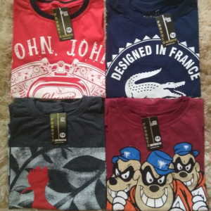 10 CAMISETAS GOLA CARECA ESTAMPADAS INFANTIL MARCAS E CORES VARIADAS