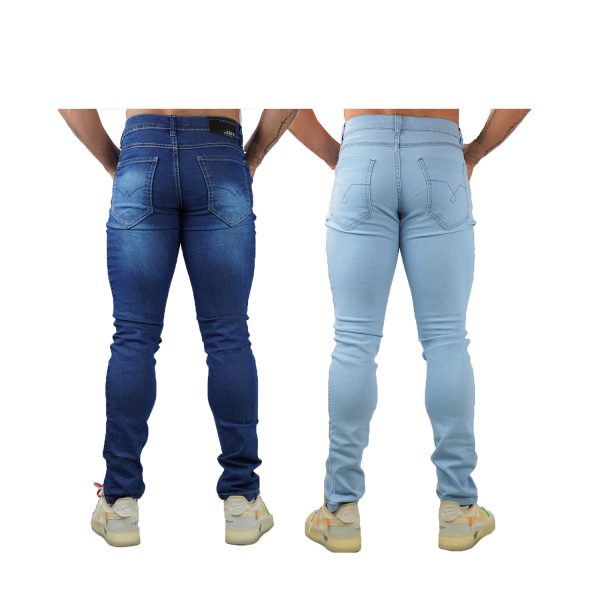 KIT 2 CALÇAS Jeans Masculino Sarja Skinny Slim Com Lycras moda fashion com bolso - Image 2