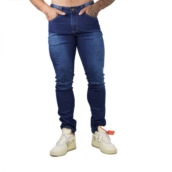 KIT 3 CALÇAS Jeans Masculino Sarja Skinny Slim Com Lycras moda fashion com bolso - Imagem 4