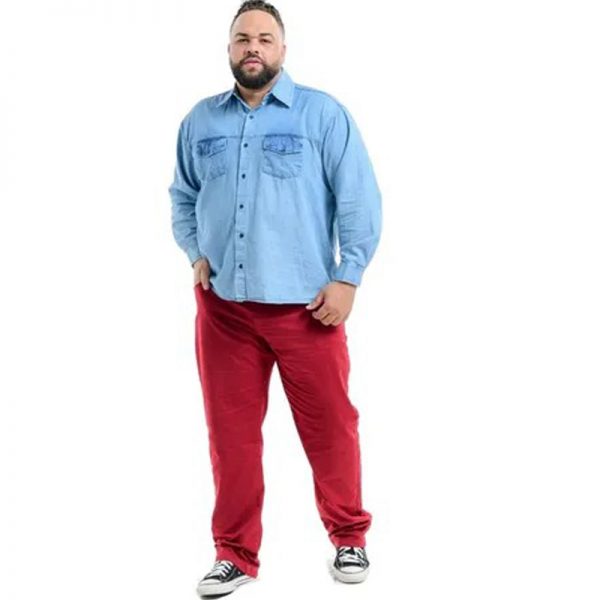 Kit 3 calça jeans sarja masculina tamanho grande tamanho grande - Imagem 3