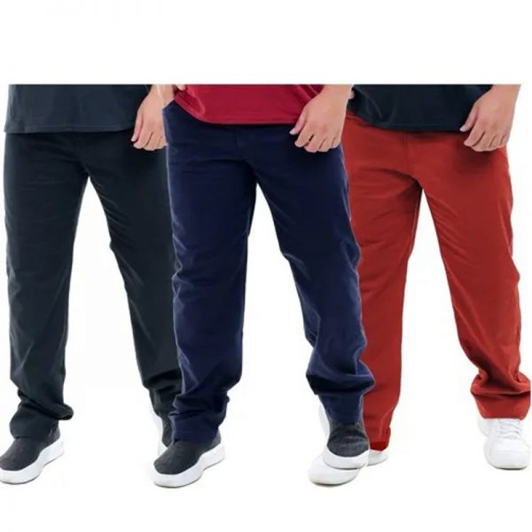 Kit 3 calça jeans sarja masculina tamanho grande tamanho grande