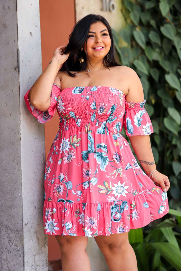 Vestido Plus Size Estampa Tropical Colorida Decote Ciganinha, Vestido  Feminino Shein Nunca Usado 78837137