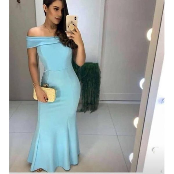 vestido de festa barato longo de festa azul serenity moda feminina casamento noivas madrinha reveillon ano novo batizado