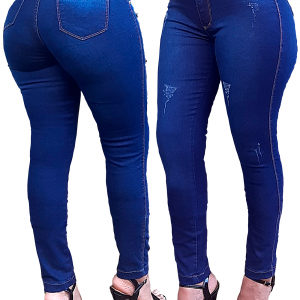 Kit 3 Calças Jeans com lycra (elastano) Cintura Alta