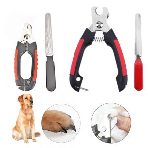 Cortador de unhas para pets, tesoura de aço inoxidável para tosa de cachorro e gato com foice