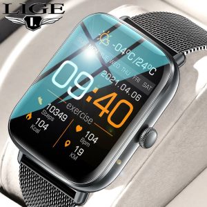 Smartwatch unisex esporte. Monitoramento de frequência cardíaca, à prova água.
