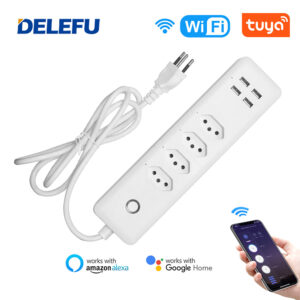 Tomadas USB Wifi Inteligente Controlador de Energia, Tuya App Controle com Alexa, Google Home