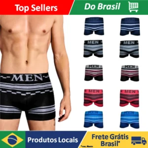 Kit 5 Cuecas Boxers Masculina Lisa de Microfibra