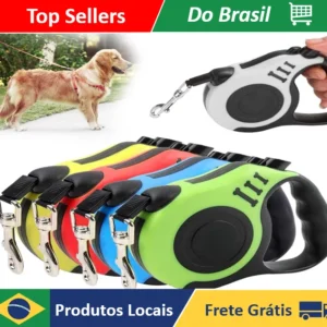 Coleira Guia Retrátil Coleira Para Cães E Gatos Passeio Pet