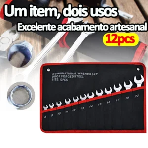 Jogo De Chave Combinada Aço Cromo 12 Peças