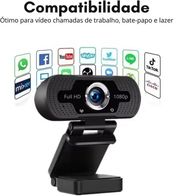 Webcam Conect Video 1920 x 1080p Full HD 30fps - Microfone -  Auto Foco - Imagem 3